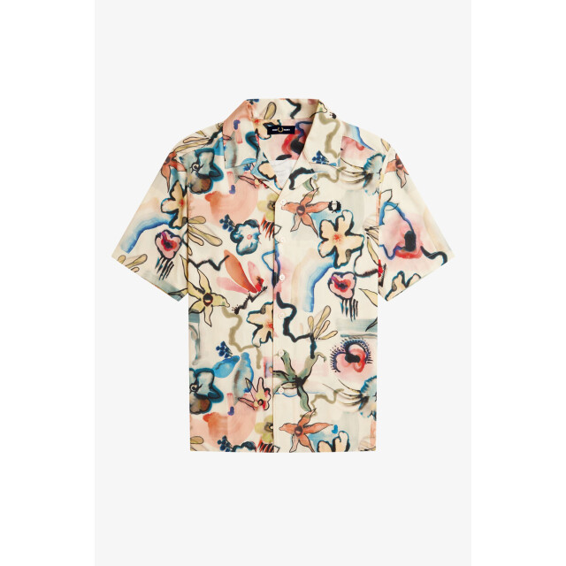 Fred Perry Floral revere collar shirt 123.01.0001 large