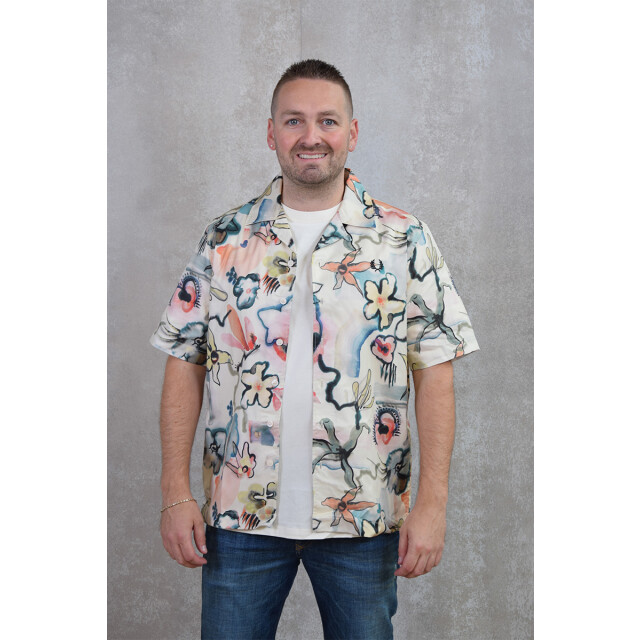 Fred Perry Floral revere collar shirt 123.01.0001 large