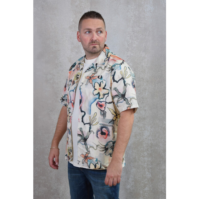 Fred Perry Floral revere collar shirt 123.01.0001 large