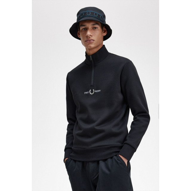 Fred Perry Embroidered half zip sweat 136.10.0019 large