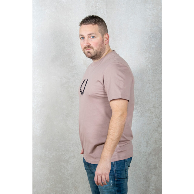 Fred Perry Flocked laurel wreath gra tee 100.90.0111 large