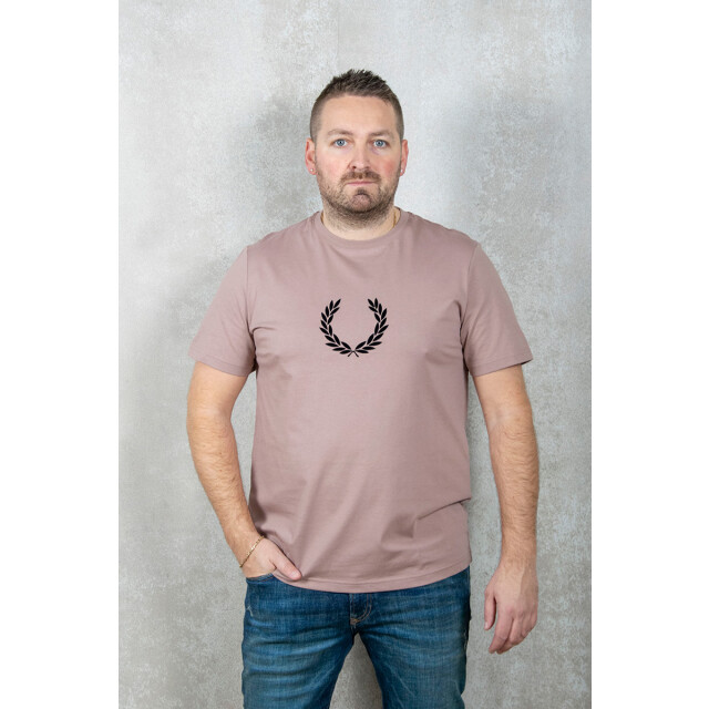 Fred Perry Flocked laurel wreath gra tee 100.90.0111 large