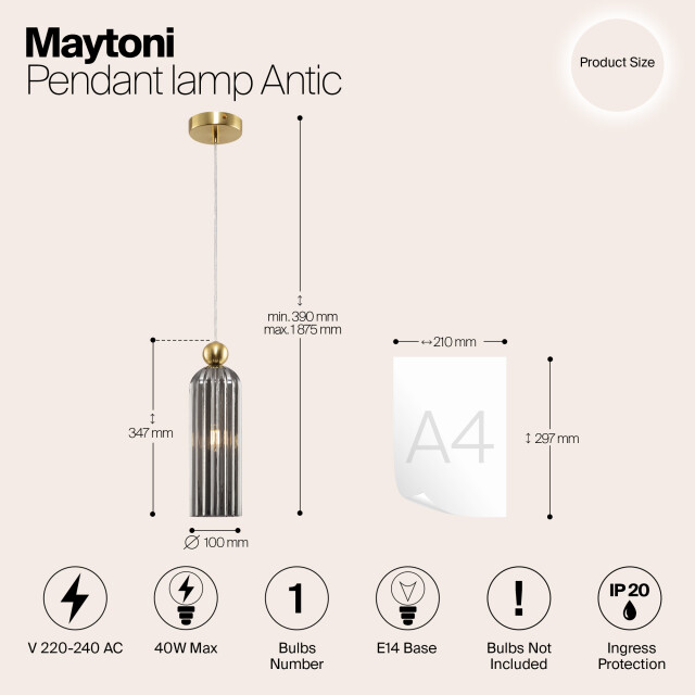 Maytoni hanglamp antic - Ø10 2993363 large