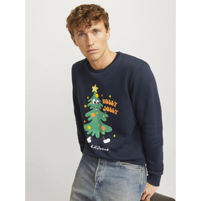 Jack & Jones Heren kersttrui jjxmas jolly 12265380-Blauw large