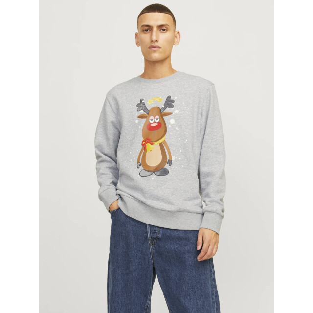 Jack & Jones Heren kersttrui jjxmas jolly 12265380-Grijs large