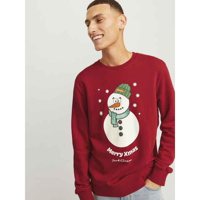 Jack & Jones Heren kersttrui jjxmas jolly 12265380-Rood large