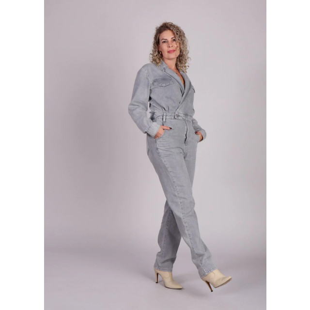 Homage to Denim Denim cross over jumpsuit Grijze denim cross over jumpsuit  large