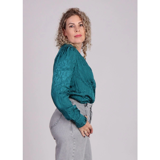 Grace & Mila Wikkelblouse patroon nonna Groene wikkelblouse met patroon Nonna  large