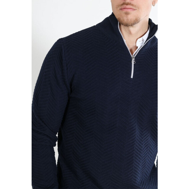 Kronstadt Carlo half zip ks2790 dark navy -  heren trui Sky Captain/Carlo Half Zip KS2790 large