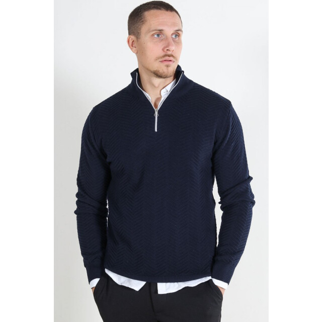 Kronstadt Carlo half zip ks2790 dark navy -  heren trui Sky Captain/Carlo Half Zip KS2790 large