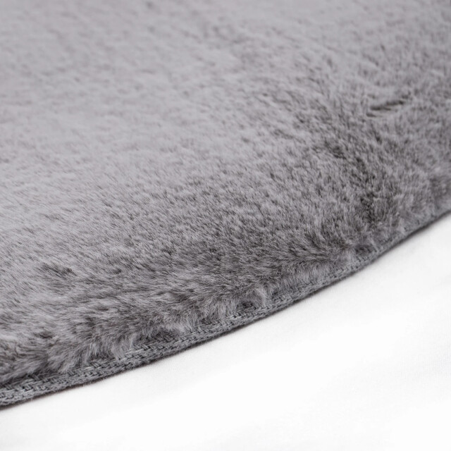 Muratap Outlet rond fluffy vloerkleed grijs- 120 cm rond 3246028 large