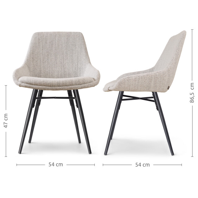 Nolon Nena-isa eetkamerstoel gemêleerd zwart houten onderstel 3031441 large