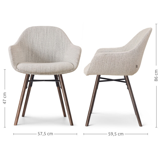 Nolon Nena-mae eetkamerstoel gemêleerd walnoot houten onderstel 3031413 large