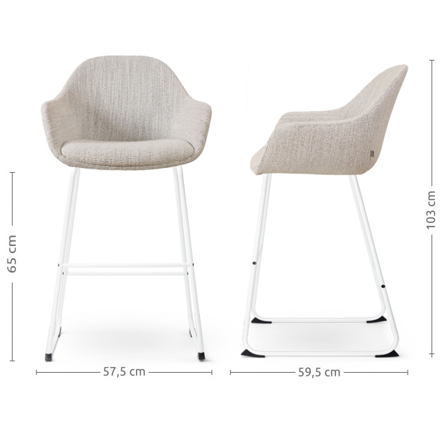 Nolon Nino-mae barkruk gemêleerd wit onderstel 65 cm 3031379 large