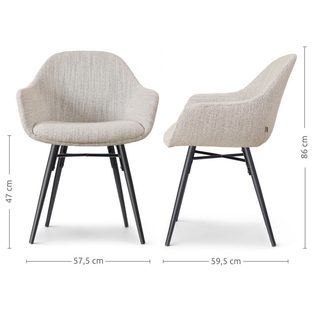 Nolon Nena-mae eetkamerstoel gemêleerd zwart houten onderstel 3031414 large