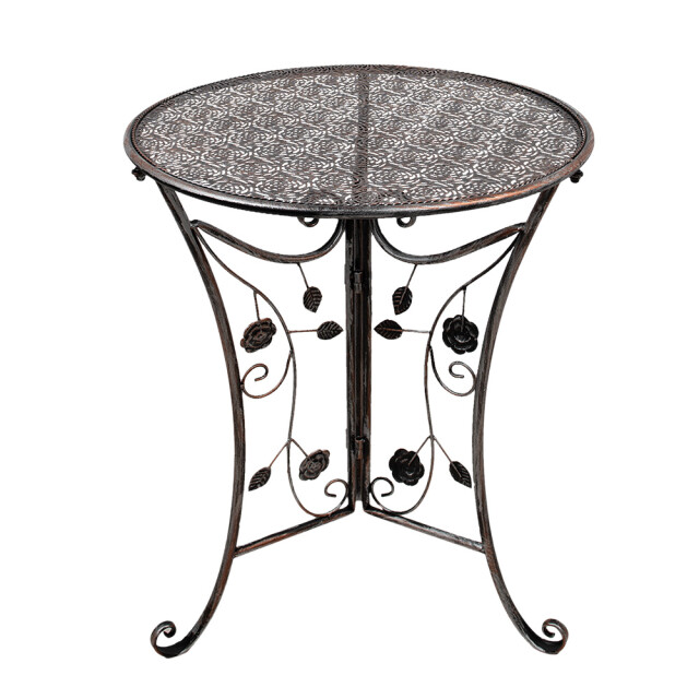 Clayre & Eef Bistroset bistrotafel bistrostoel 3-delig Ø 60x70 cm metaal 3031345 large