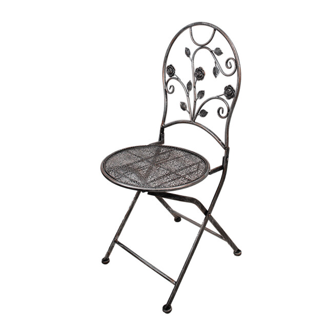 Clayre & Eef Bistroset bistrotafel bistrostoel 3-delig Ø 60x70 cm metaal 3031345 large