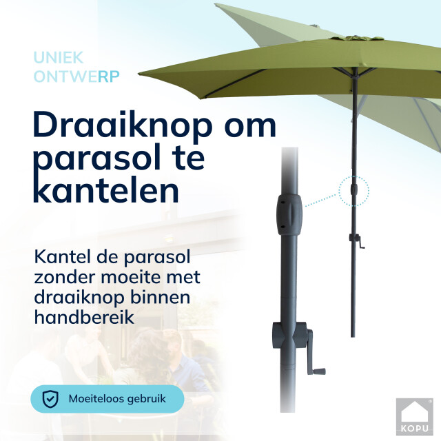 Kopu ® sevilla parasol rechthoek 200x300 cm met hoes balkonparasol olijf 2938043 large