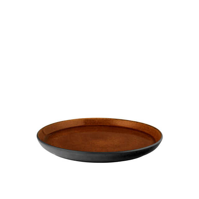 Bitz ® gastro 6 stuks aardewerk ontbijtborden 21 cm amber/zwart 821405 3047829 large