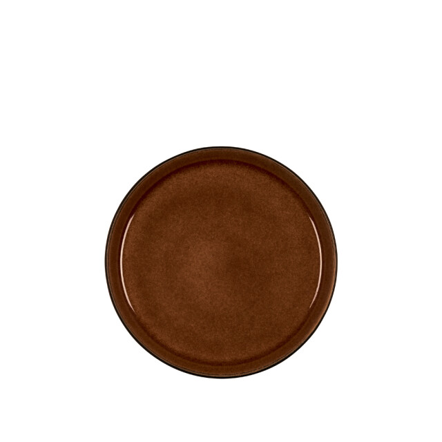 Bitz ® gastro 6 stuks aardewerk ontbijtborden 21 cm amber/zwart 821405 3047829 large