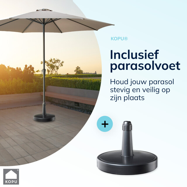 Kopu ® set madrid 350 cm grote parasol rond met beschermhoes en parasolvoet - 2939168 large