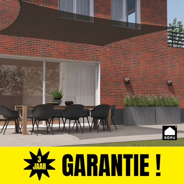 Kopu ® schaduwdoek driehoek 5x5x7,1mtr 280 grams waterdoorlatend creme 2612836 large