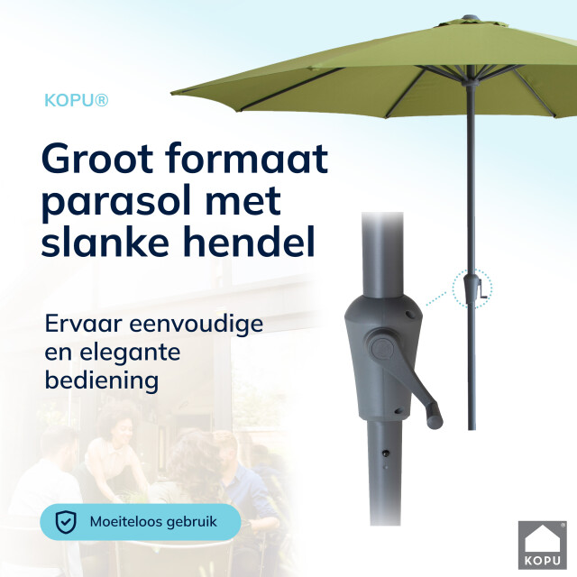 Kopu ® madrid 350 cm grote parasol rond met beschermhoes olijfgroen 2938057 large