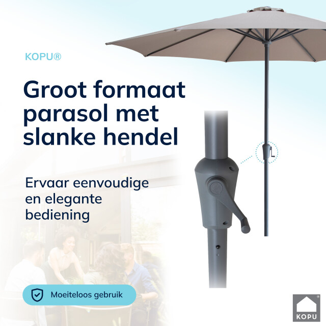 Kopu ® set madrid 350 cm grote parasol rond met beschermhoes en parasolvoet - 2939168 large