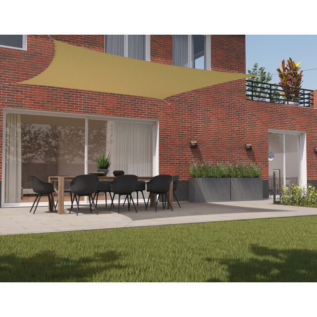 Kopu ® schaduwdoek 3x3m vierkant waterdicht 230 gram zonnedoek creme 2612879 large