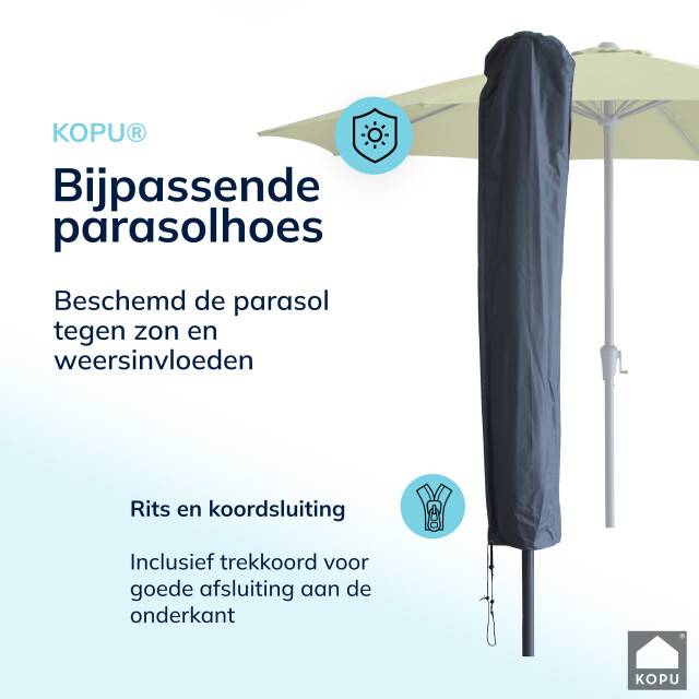 Kopu ® madrid 350 cm grote parasol rond met beschermhoes olijfgroen 2938057 large