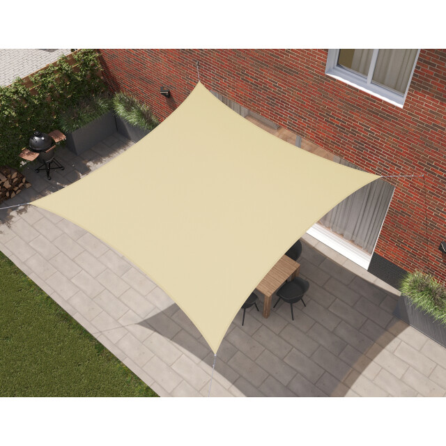 Kopu ® schaduwdoek 3x3m vierkant waterdicht 230 gram zonnedoek creme 2612879 large