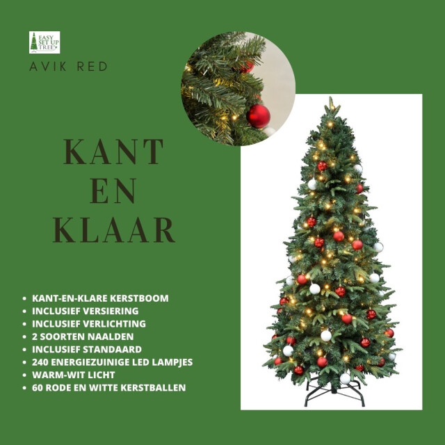Easy Set up Tree Versierde kerstboom ® avik red 180 cm kant-en-klaar kerstboom 2088726 large
