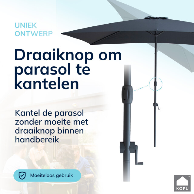Kopu ® sevilla parasol rechthoek 200x300 cm met hoes balkonparasol 2938052 large