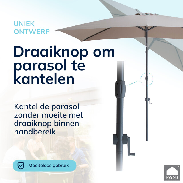Kopu ® sevilla parasol rechthoek 200x300 cm met hoes balkonparasol 2938051 large