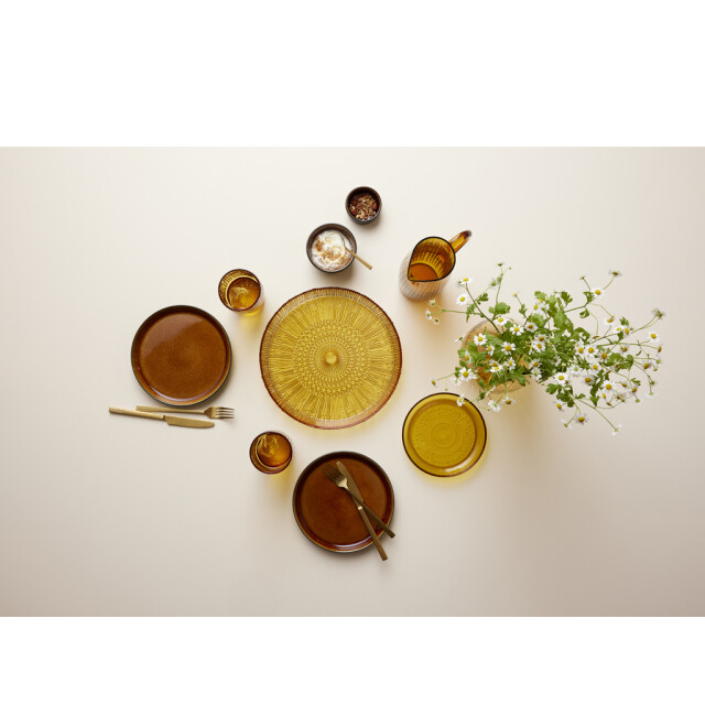 Bitz ® gastro 6 stuks aardewerk dinerborden 27x2,5 cm bordenset amber/ 3047821 large