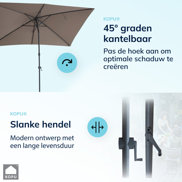 Kopu ® sevilla parasol rechthoek 200x300 cm met hoes balkonparasol 2938051 large