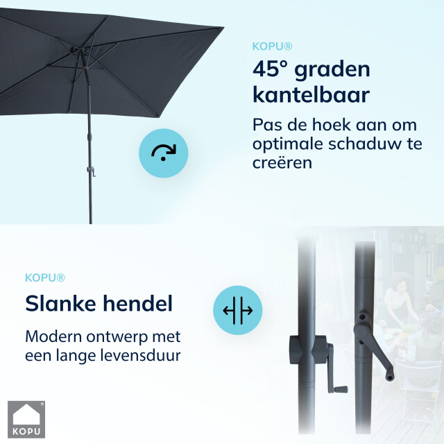 Kopu ® sevilla parasol rechthoek 200x300 cm met hoes balkonparasol 2938052 large