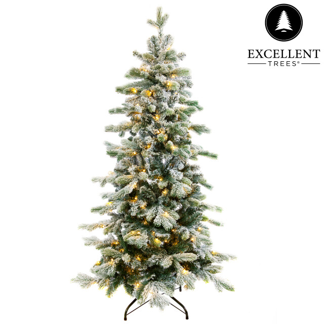Excellent Trees ® led varberg green 150 cm kerstboom met sneeuw en verlichting 2005435 large