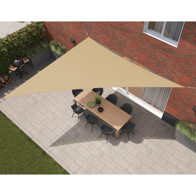 Kopu ® schaduwdoek driehoek 5x5x7,1 mtr 230 grams waterdicht zand 2612868 large