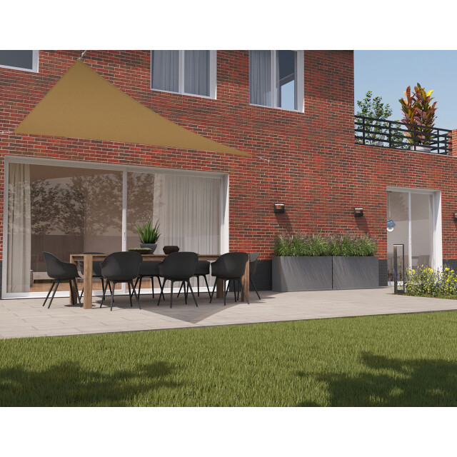 Kopu ® schaduwdoek driehoek 5x5x7,1 mtr 230 grams waterdicht zand 2612868 large