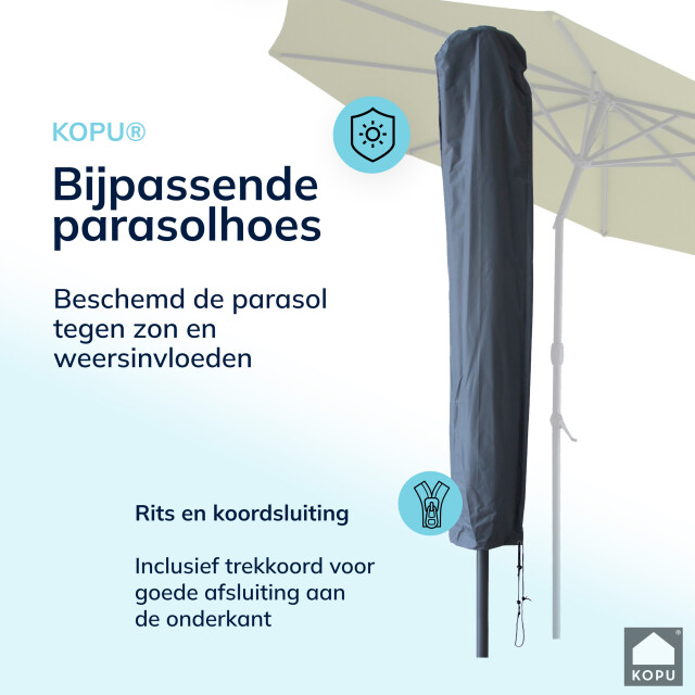 Kopu ® valencia parasol rond 300 cm met beschermhoes olijfgroen 2934699 large