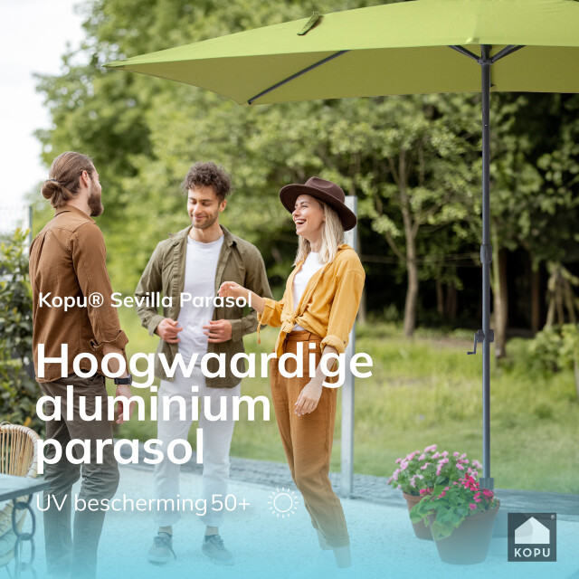 Kopu ® sevilla parasol rechthoek 200x300 cm met hoes balkonparasol olijf 2938043 large