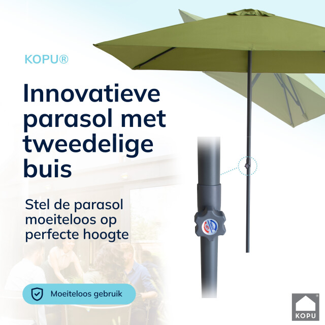 Kopu ® leon parasol rechthoek 150x250cm met hoes balkonparasol olijf 2933919 large