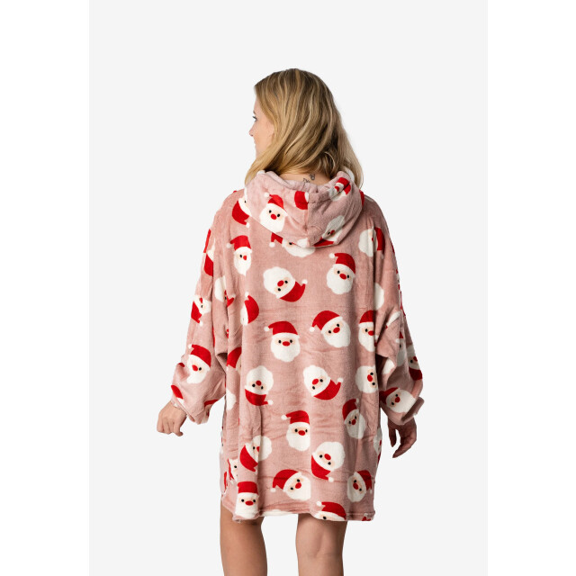 Apollo Dames huggle fleece hoodie loungewear incl capuchon kerstman 000164999202-PINK large