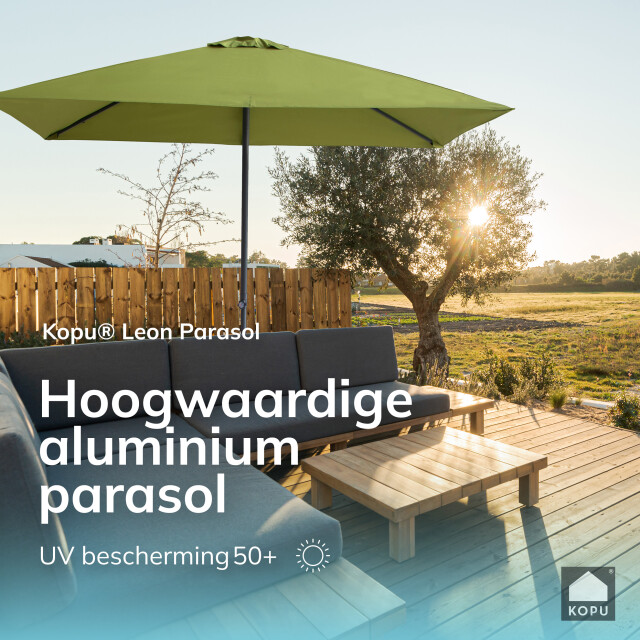 Kopu ® leon parasol rechthoek 150x250cm met hoes balkonparasol olijf 2933919 large