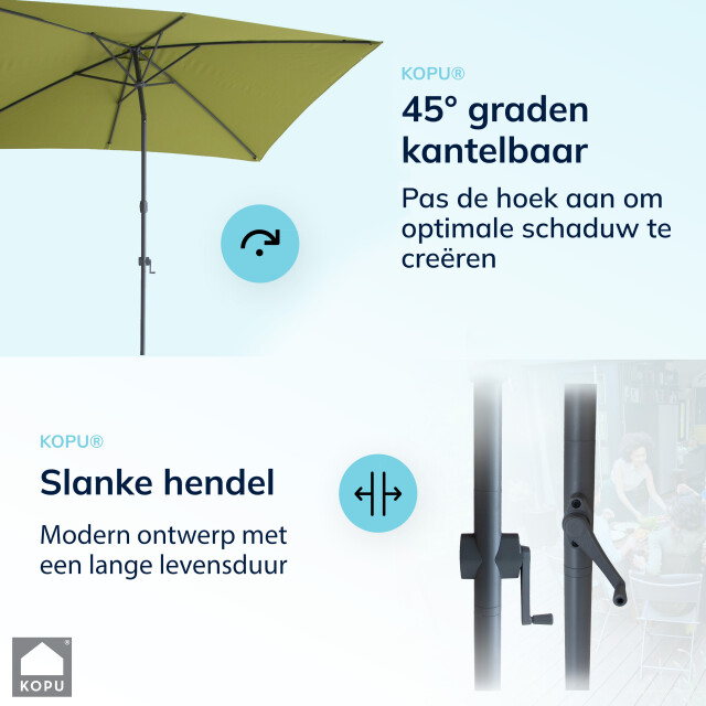 Kopu ® sevilla parasol rechthoek 200x300 cm met hoes balkonparasol olijf 2938043 large