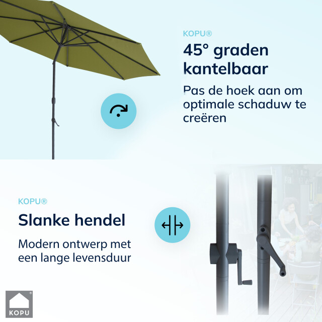 Kopu ® valencia parasol rond 300 cm met beschermhoes olijfgroen 2934699 large