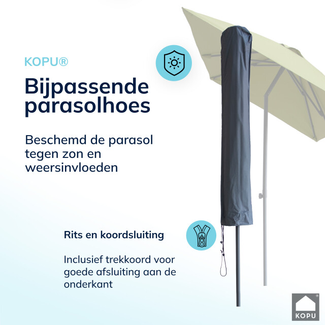 Kopu ® leon parasol rechthoek 150x250cm met hoes balkonparasol olijf 2933919 large