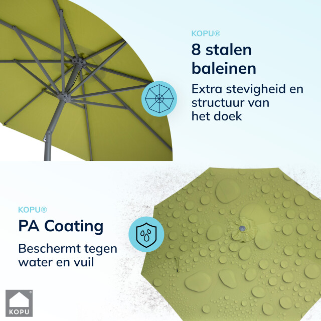 Kopu ® valencia parasol rond 300 cm met beschermhoes olijfgroen 2934699 large