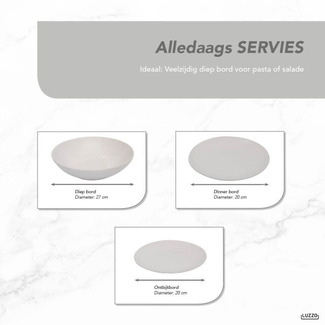 Luzzo ® serviesset aland 6 persoons aardewerk 18-delig met pastaborden mat 3047597 large